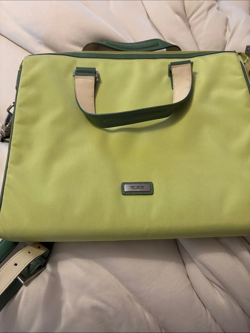 Tumi Lime Green compute bag-